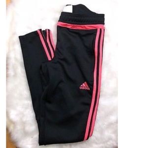 Pink and black adidas jogger pants